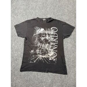 Mens Leonardo Da Vinci Graphic Black Short Sleeve T Shirt, Size M